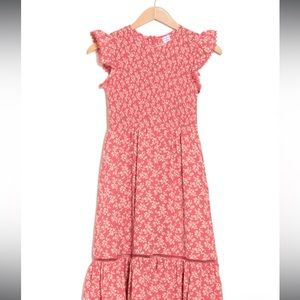 NWT Smocked Flutter Sleeve Midi Dress